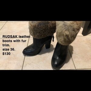 Rudsak leather heels with fur trim